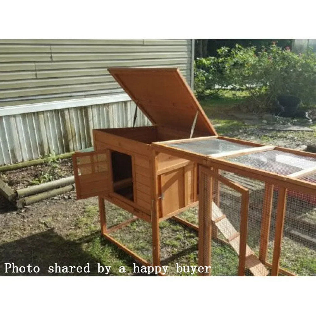 2026 NewChicken Coop Large 95" Deluxe Solid wood Hen Chicken Cage House Coop Huge with Run nesting box
