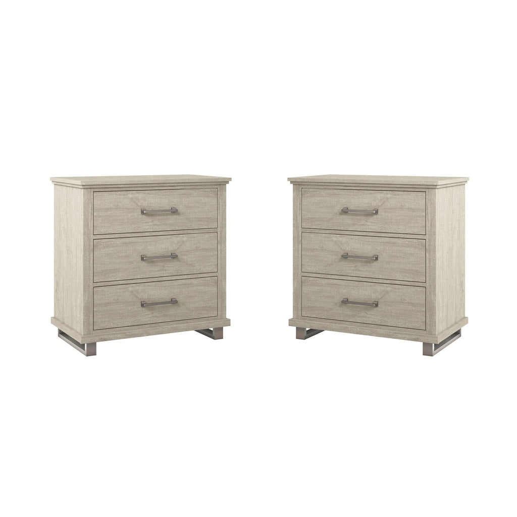 2026 New FESTIVO 32 inch Wide 3-Drawer Bedroom Nightstand with Elevated Metal Legs - Beige