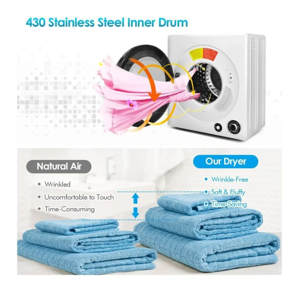 2026 NewElectric Laundry Dryer, 13.2lbs Compact Tumble Dryer with Stainless Steel Tub, 4 Drying Modes, 2 Heat Settings, ETL Certified - for Apartments, Dorms, RVs