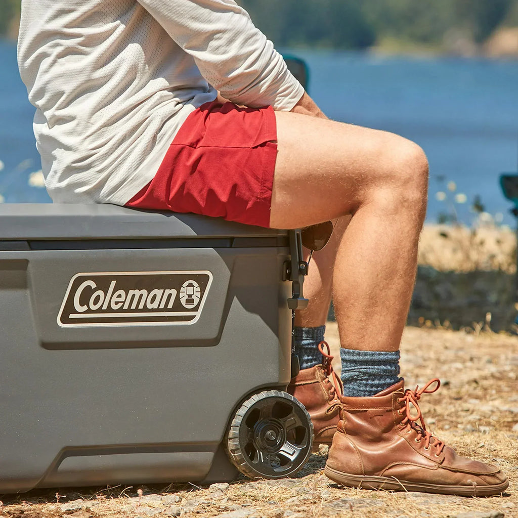 2026 NewColeman Convoy Series 65-Quart Hard Cooler with Wheels, up to 48 Cans, Brown Walnut Color