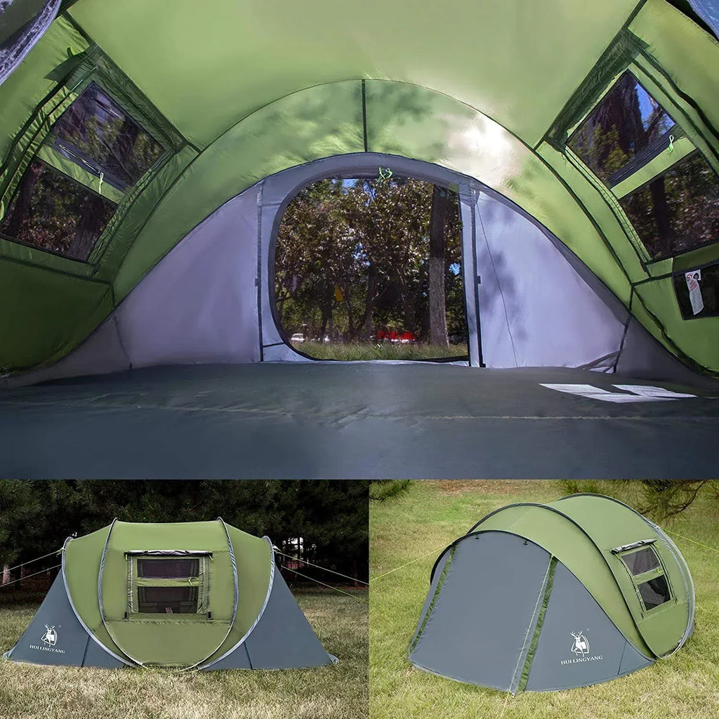 2026 New4 Person Easy Pop Up Tent,9.5" X6.6" X52'',Waterproof, Automatic Setup,2 Doors-Instant Family Tents for Camping, Hiking & Traveling