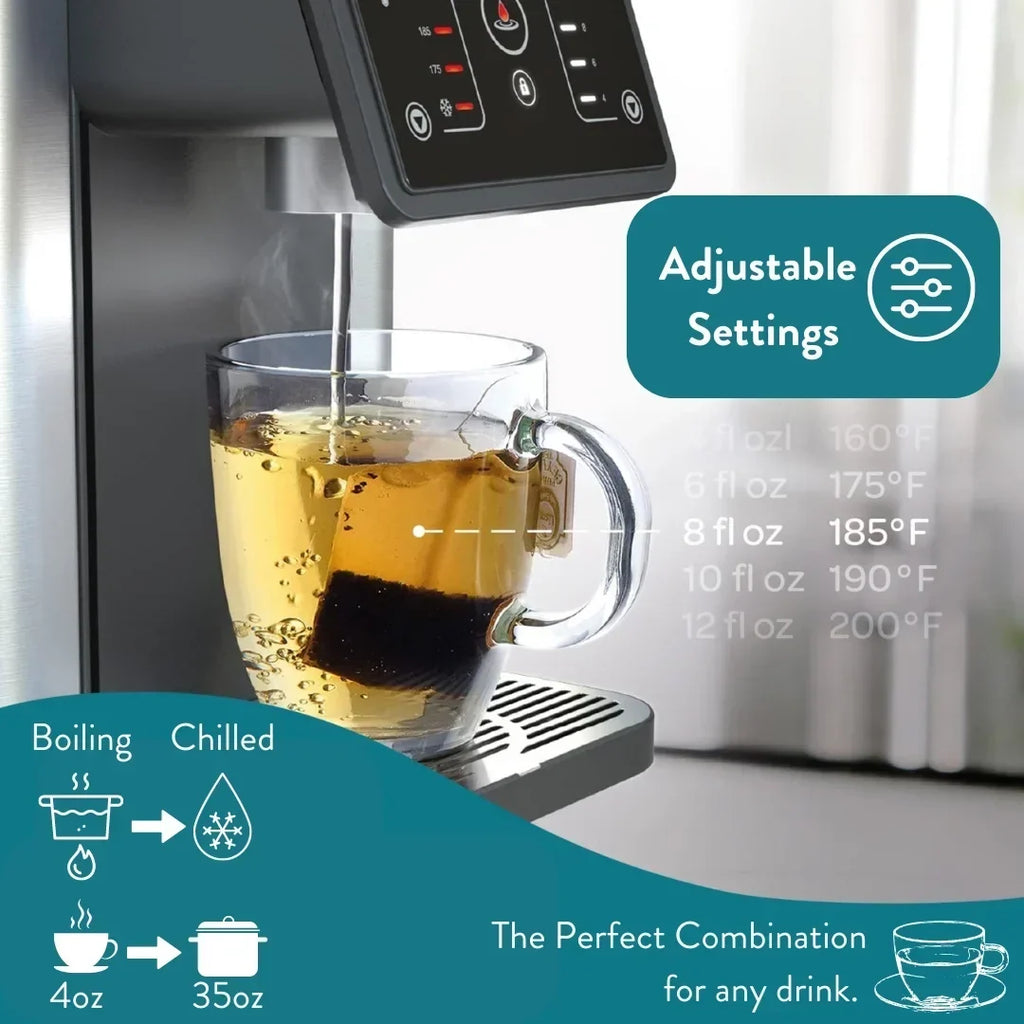 2026 NewAqua Optima Countertop Instant Hot & Cold Filtered Water Dispenser, Bottleless Water Cooler, Auto Dispense, No Installation Required