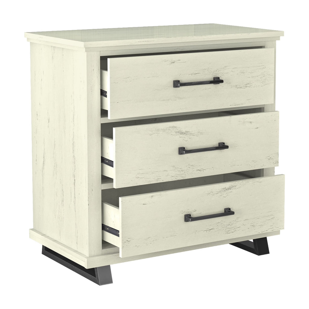 2026 New FESTIVO 32 inch Wide 3-Drawer Bedroom Nightstand with Elevated Metal Legs - Beige