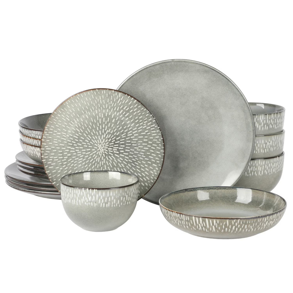 2026 NewGibson Elite Matisse 16-Piece Dinnerware Set - Taupe