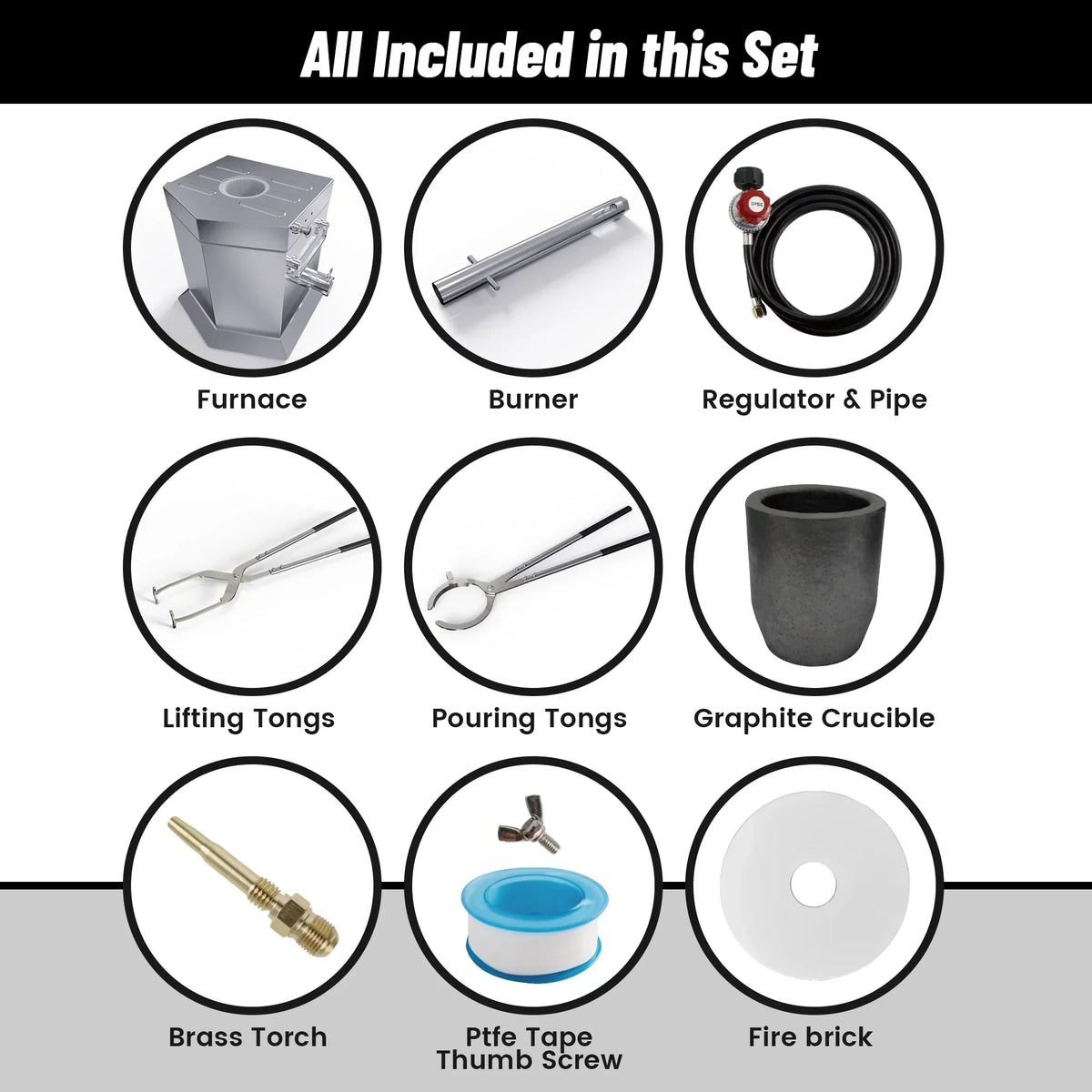 2026 New7KG Propane Melting Furnace Kit with Two Tongs and Crucible, All New Kiln Metal Foundry Furnace Smelting Gold Silver Copper Aluminum, Metal Recycle Home Smelting Casting Tool