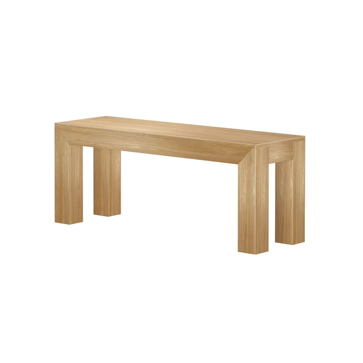 2026 New Plank+Beam Modern Dining Bench, Solid Wood Bench for Dining Table, 49", Blonde Wirebrush