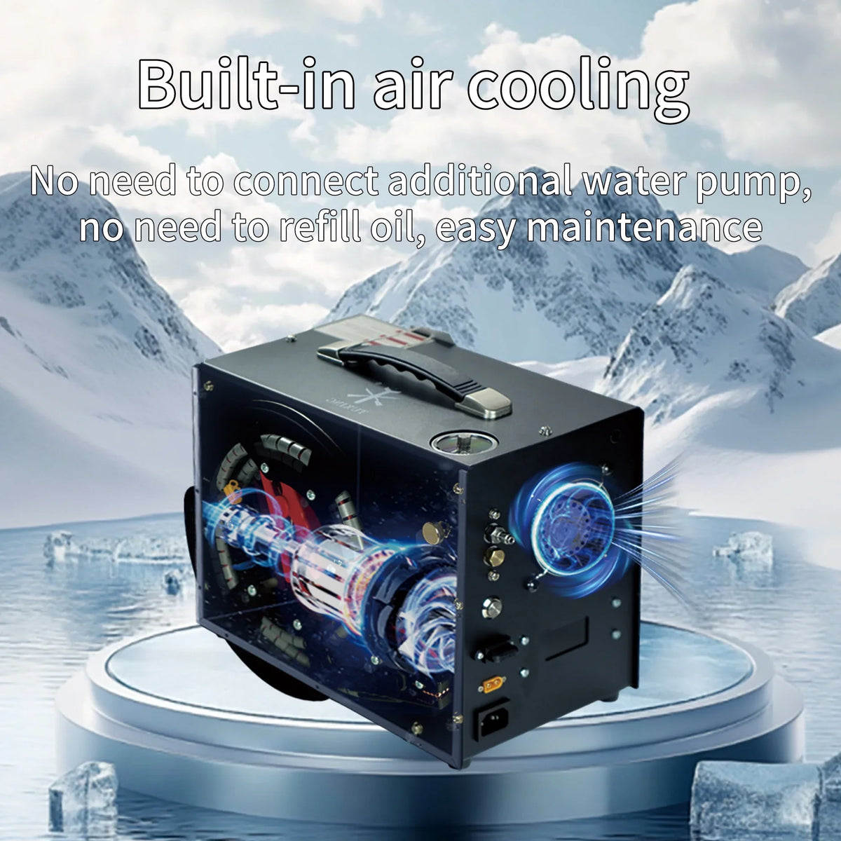 2026 NewTUDIVING PCP Air Compressor, Built in Converter, 4500psi/300bar Pcp Compressor Auto stop