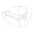 Full Size Futon Frame with Mattress - Hardwood Sofa Bed Convertible 79"