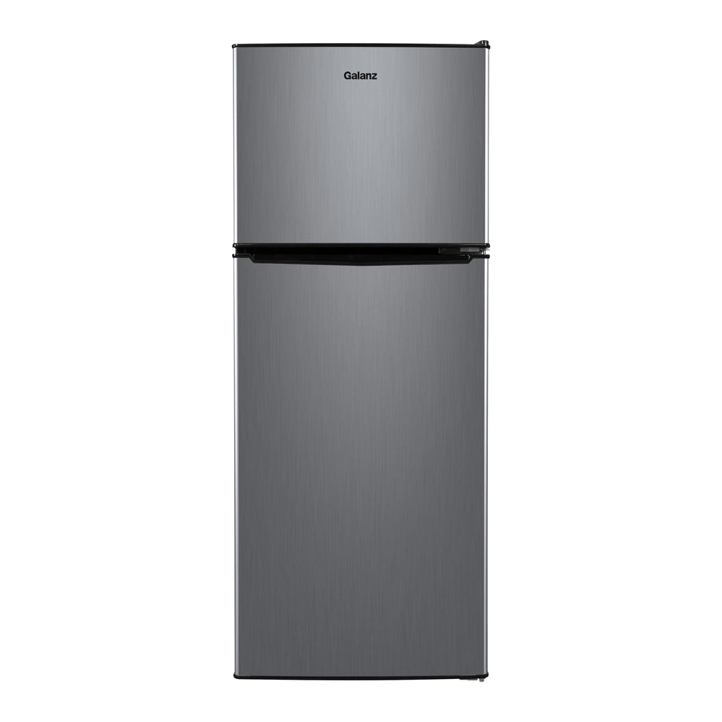 Galanz 4.6 cu ft Stainless Steel Mini Fridge with Freezer—compact, energy-efficient refrigerator ideal for dorms, offices, an