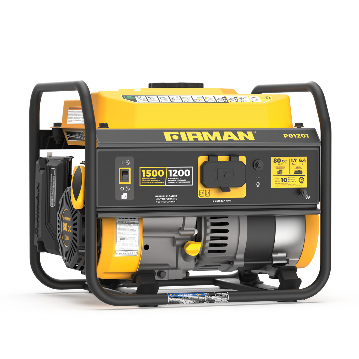 Gas Portable Generator 1500/1200W Recoil Start