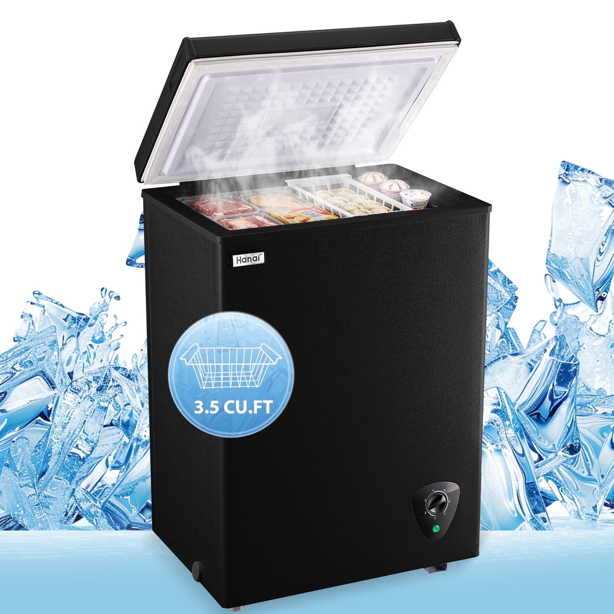 WANAI 3.5 Cu.ft Freezer, Chest Freezer, Deep Freezer with Top Open Door