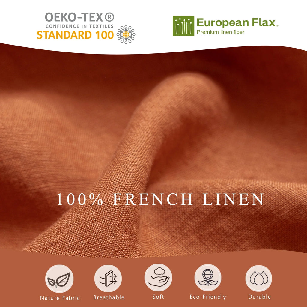 2026 New100% Pure Linen Duvet Cover with Button Closure and Corner Ties Soft & Breathable - Natural Full/Queen
