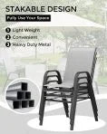 2026 NewAtaucjin Stackable Dining Chairs Set of 4, High-Back Patio Dining Chairs Set, Outdoor Chairs with Textilene Fabric & Metal Frame for Lawn Backyard