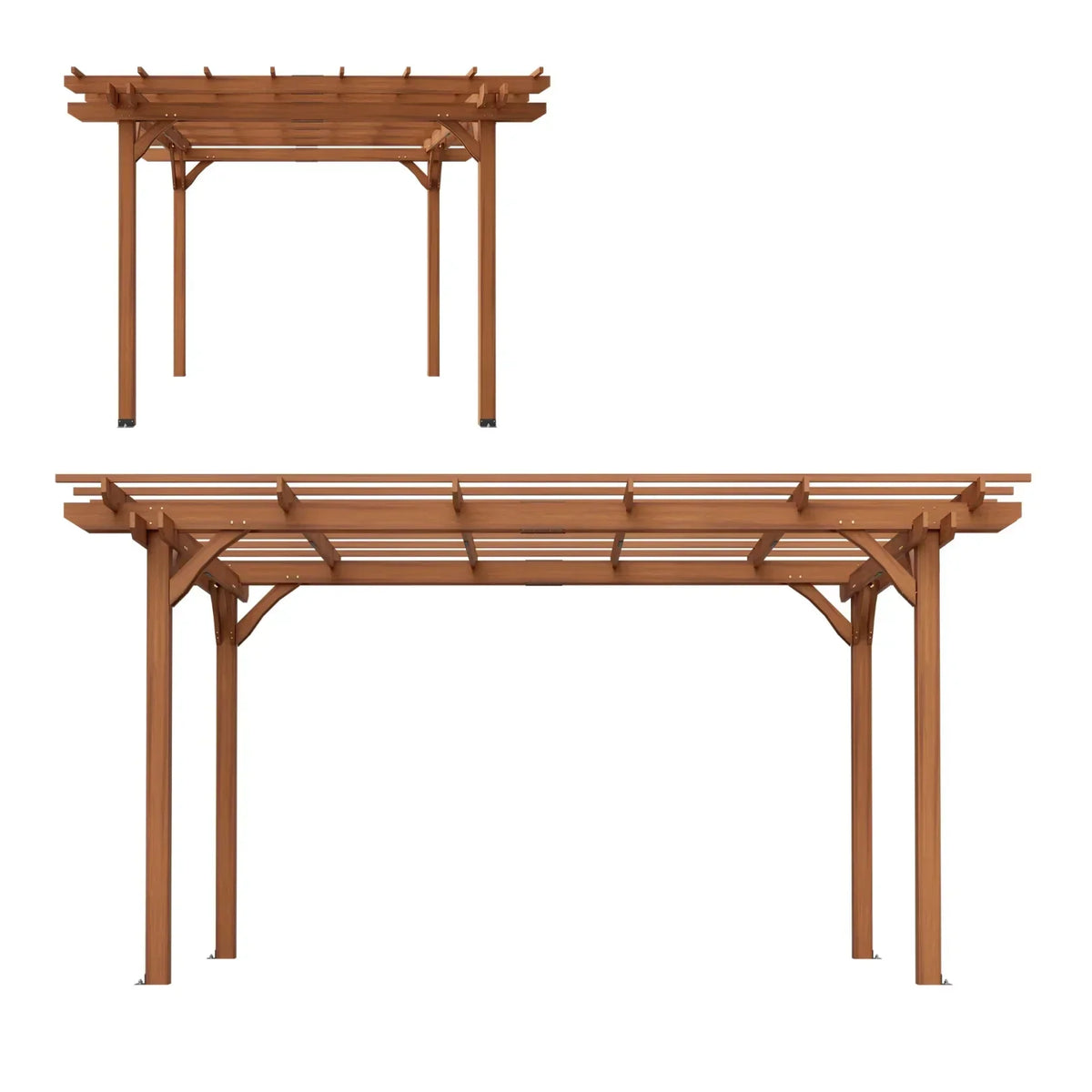 2026 New12 x 10 FT Outdoor Pergola, Wooden Pergola Gazebo with Climbing Plant Support and Waterproof, for Patio Porch Garden Backyard, Brown