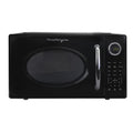 2026 NewNostalgia Retro Microwave Oven - 1.1 Cu Ft & 1000-Watt Countertop Size with Glass Turntable, Child Safety Lock, 8 Auto-Cook Programs & Digital Clock - Black