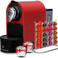 2026 NewChefWave Espresso Machine for use with Nespresso Capsules (Red), Holder and Cups