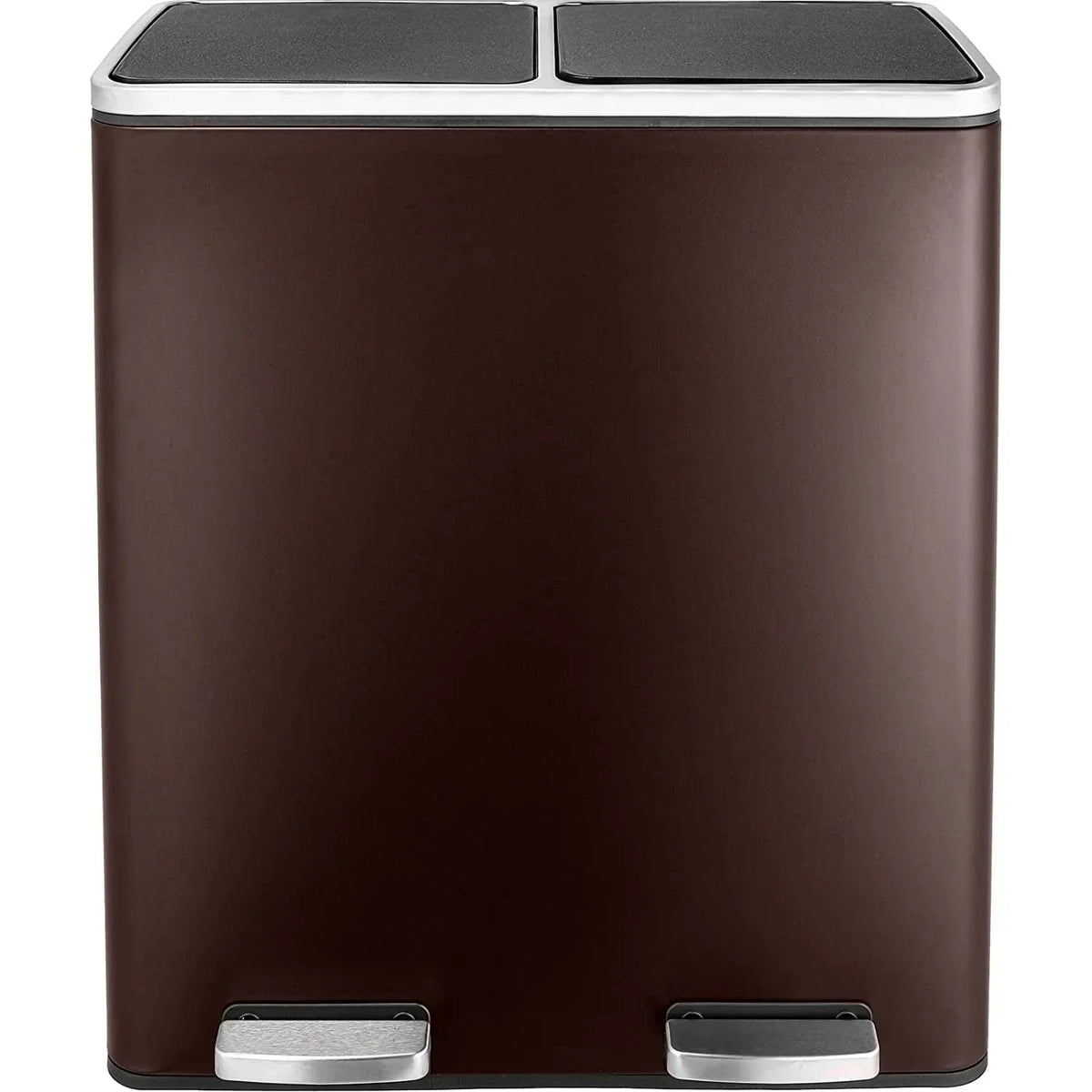 2026 NewArlopu 60 L/16 gal Dual Trash Can, Stainless Steel Garbage Can for Kitchen, Recycle Bin with Lid