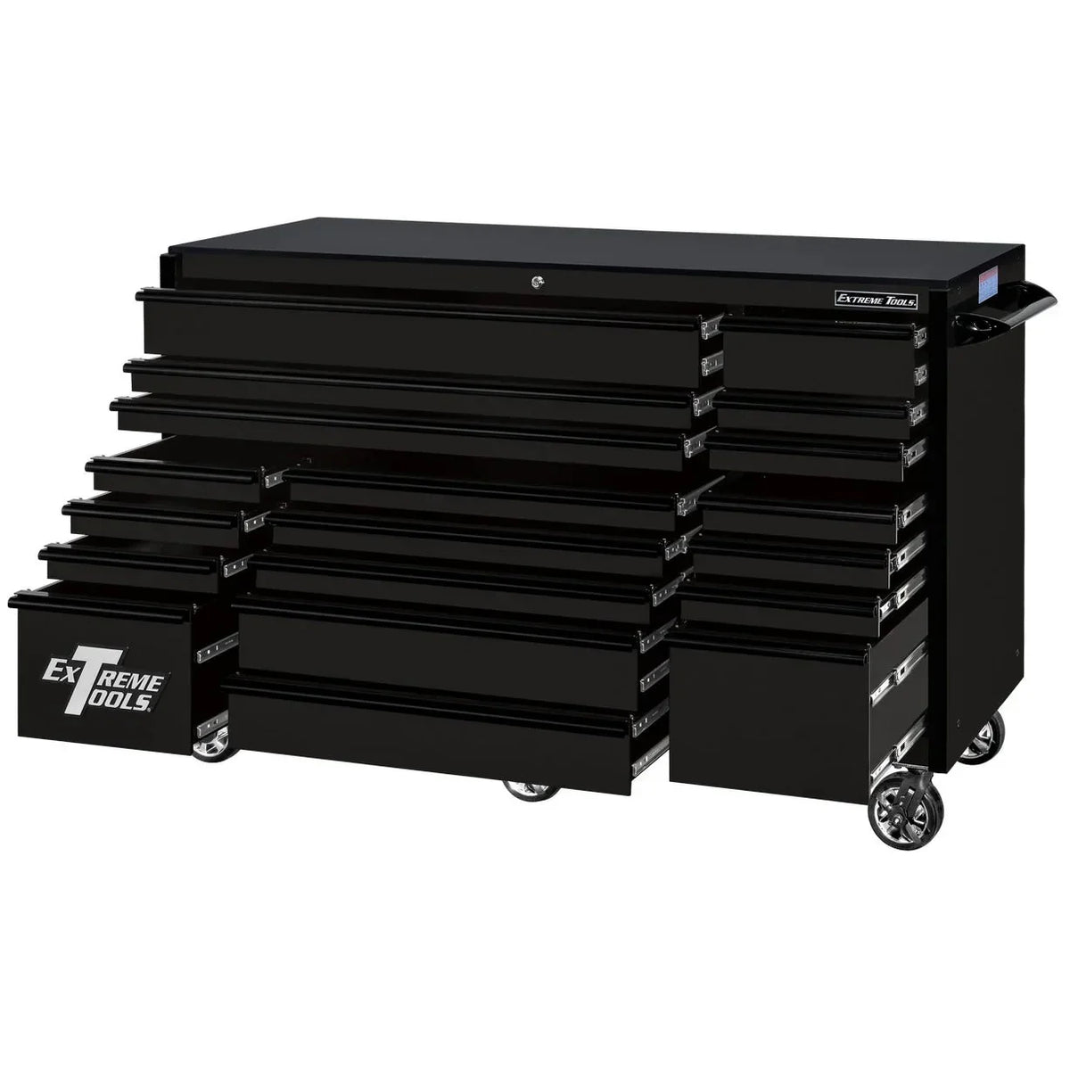 2026 NewExtreme Tools RX250 Series 72-inch x 30-inch Rolling Cart – 19 Drawers – 250 lb Drawer Slides