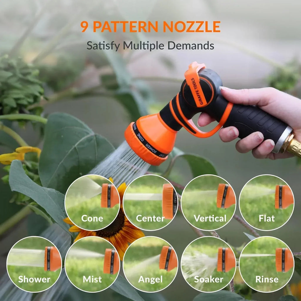 2026 NewGiraffe Tools Retractable Garden Hose Reel with 1/2in-100ft Water Hose, Plastic Bracket, Wall Mounted, Dark Grey