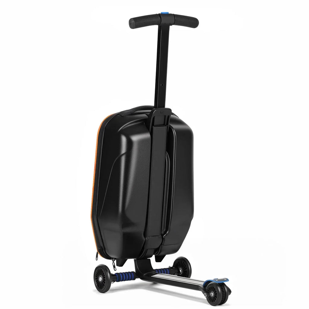 2026 NewAdvwin Scooter Luggage for Kids & Adults, Hardside Ride on Suitcase for Kids Ages 4-15 Multifunctional Lightweight Foldable Carry on Luggage with Wheels Ride on for Children Teenagers, Pink