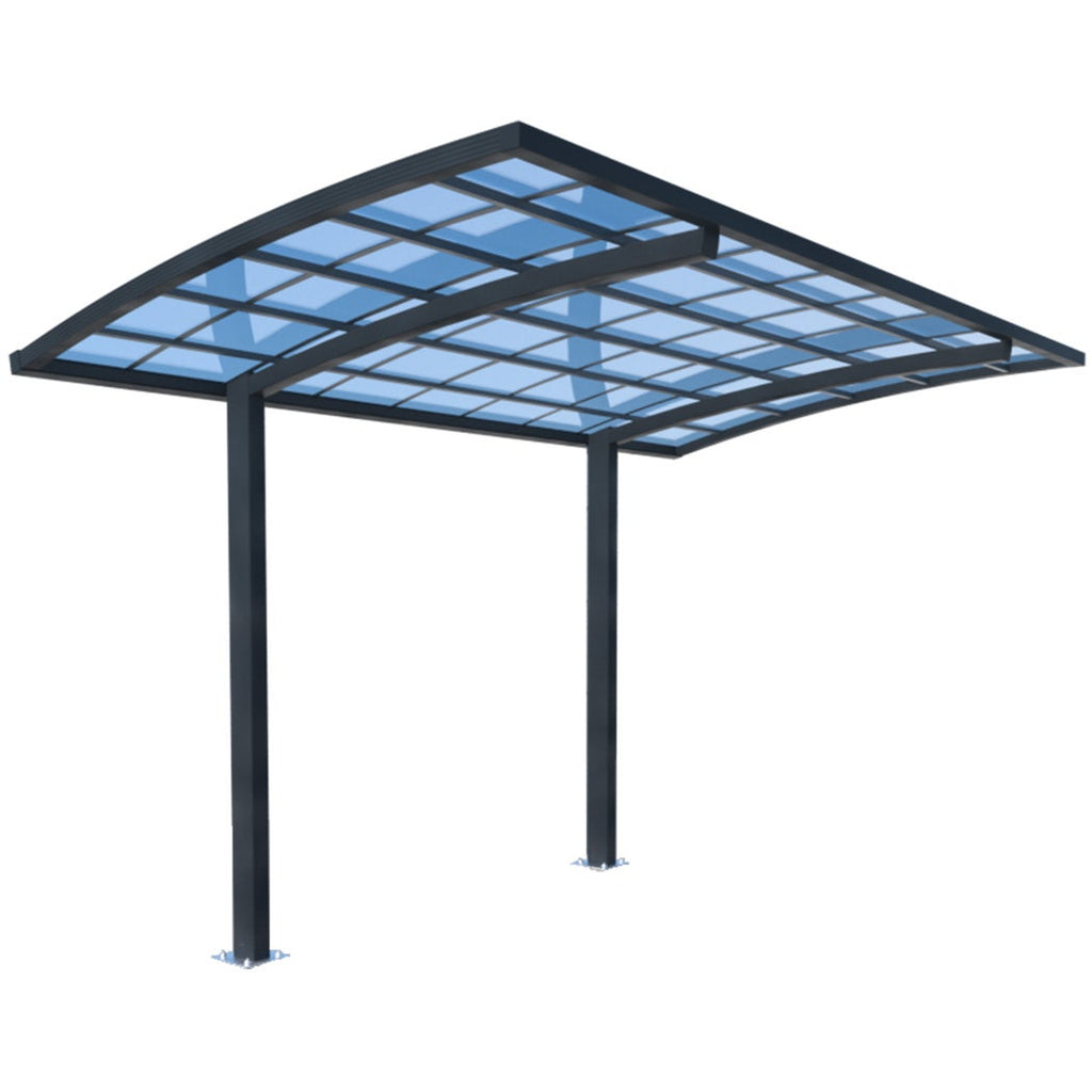 SHADE SHIELD Single Cantilever Carport 3.0m x 5.5m x 2.98m, Aluminium Alloy Frame, Polycarbonate Roof, Shelter for Car or Outdoor Living
