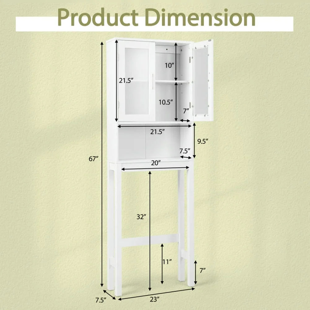 2026 NewYardi Yard Over the Toilet Bathroom Storage Cabinet with Adjustable Shelf, Bathroom Organizers and Storage