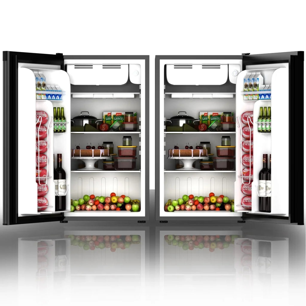 2026 NewCostway 3.2 Cu.Ft. Compact Refrigerator Mini Dorm Small Fridge Freezer Reversible Door