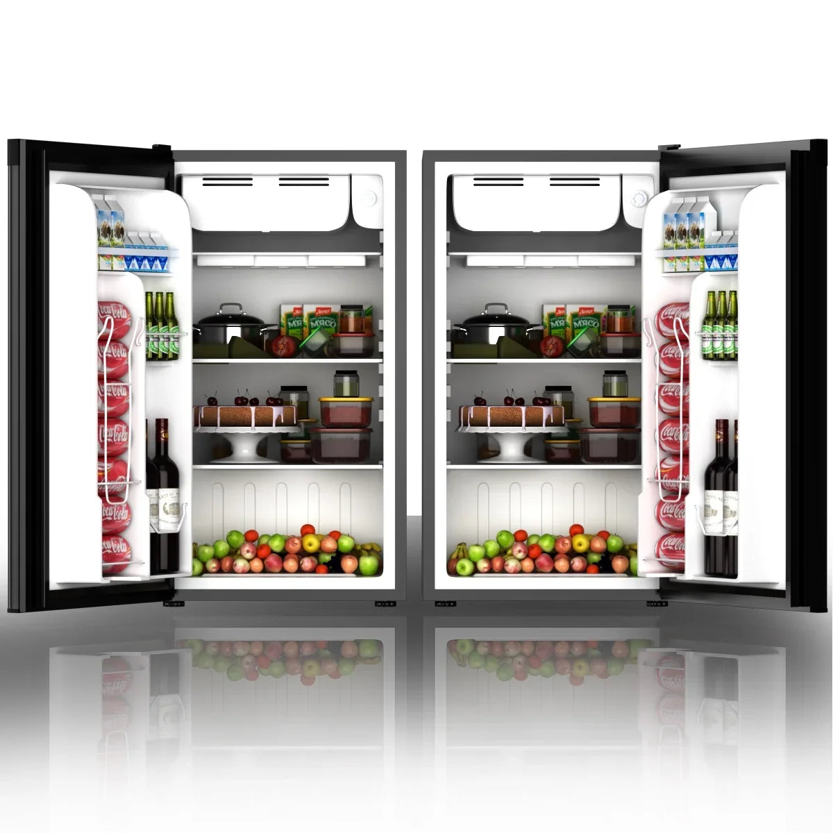 2026 NewCostway 3.2 Cu.Ft. Compact Refrigerator Mini Dorm Small Fridge Freezer Reversible Door