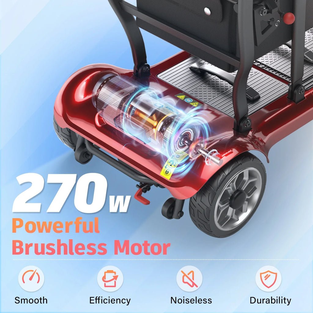 2026 NewEAGLOG Light Weight 4 Wheels Mobility Scooter for Seniors, Electric Folding Wheelchair Device for Travel, Black