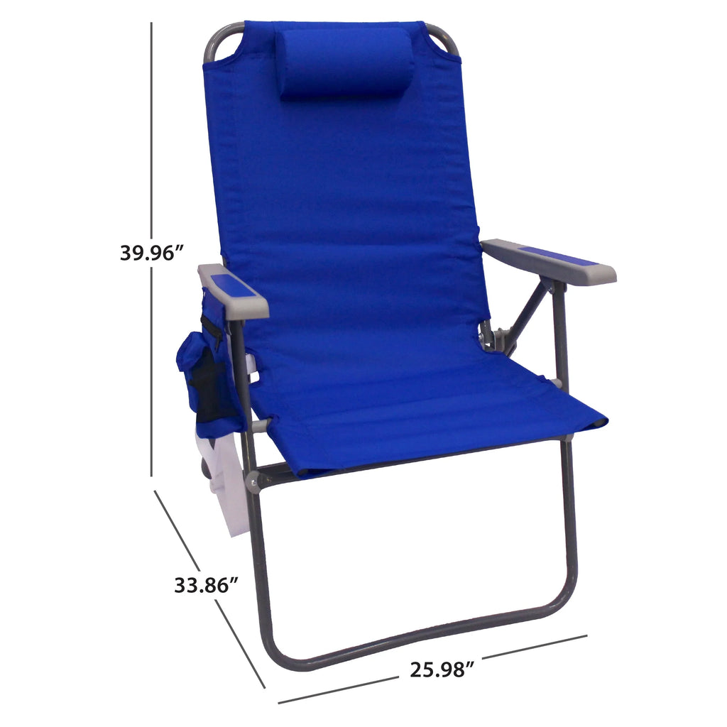 2026 New2-Pack Mainstays Reclining 4-Position Oversize Beach Chair, Blue