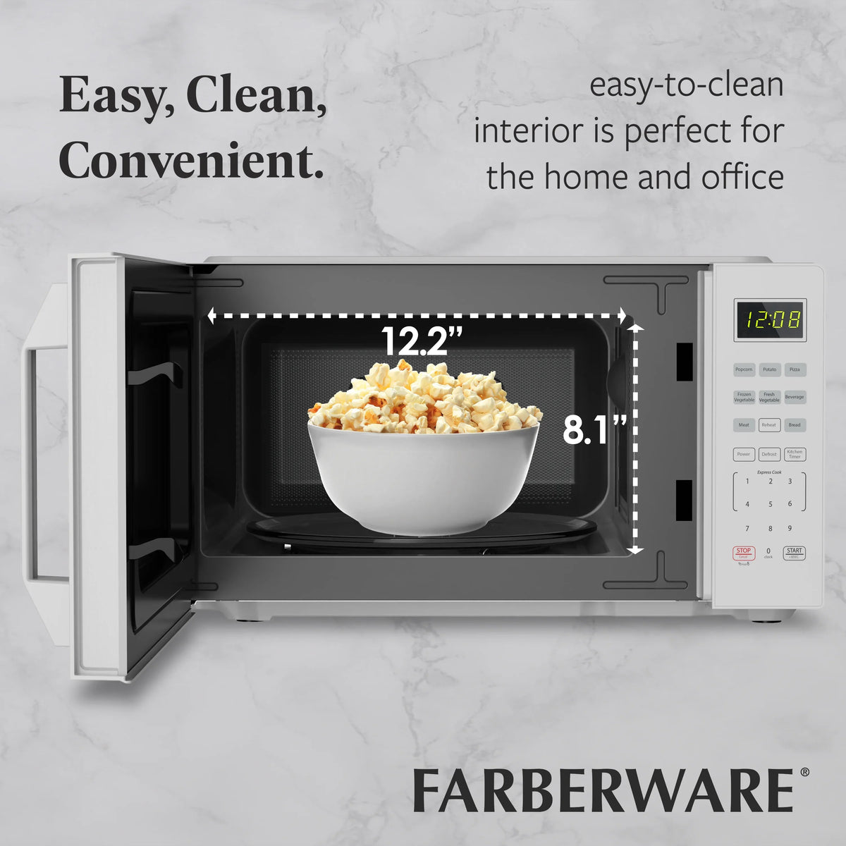 2026 NewFarberware 1.1 Cu. Ft. 1000-Watt Compact Microwave Oven, Black