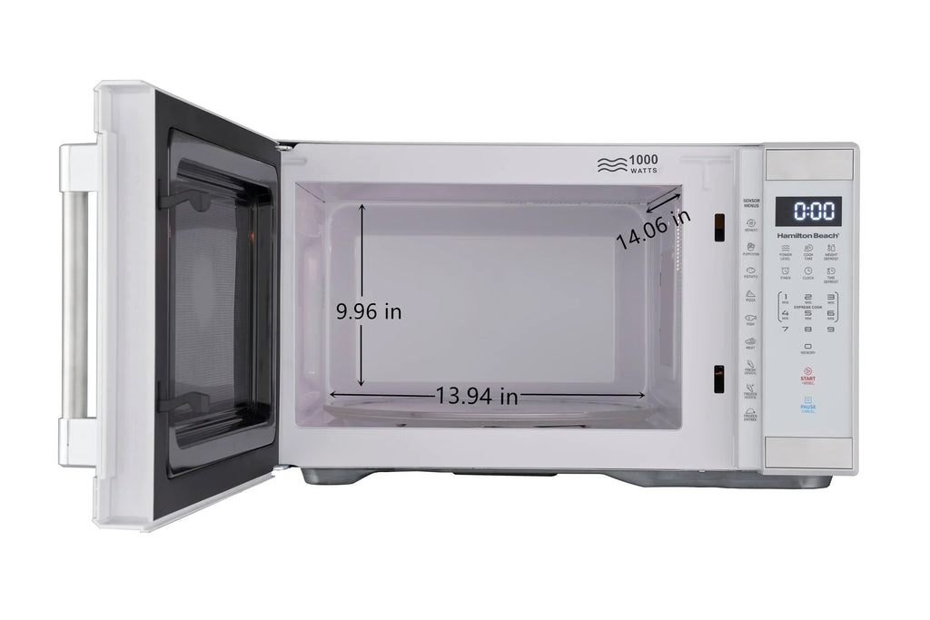 Hamilton Beach 1.1 Cu. Ft. Microwave Oven, Countertop, Black and Stainless Steel