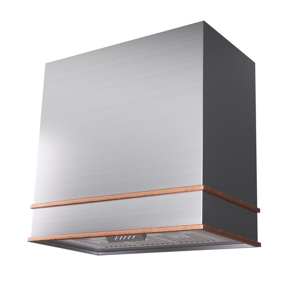 2026 New Akicon Range Hood 30 Inch, 600 CFM Ducted Vent Hood, Stainless Steel Box Kitchen Hood with 2 LED Lights, Removable Baffle Filters