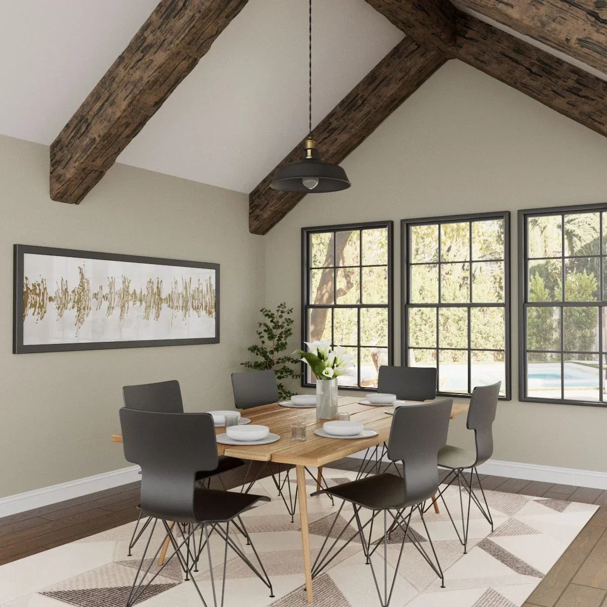 2026 NewEkena Millwork 3 1/2"W x 3 1/2"H x 120"L 3-Sided (U-Beam) Salvaged Timber HeritageTimber Faux Wood Ceiling Beam, Kona Brown