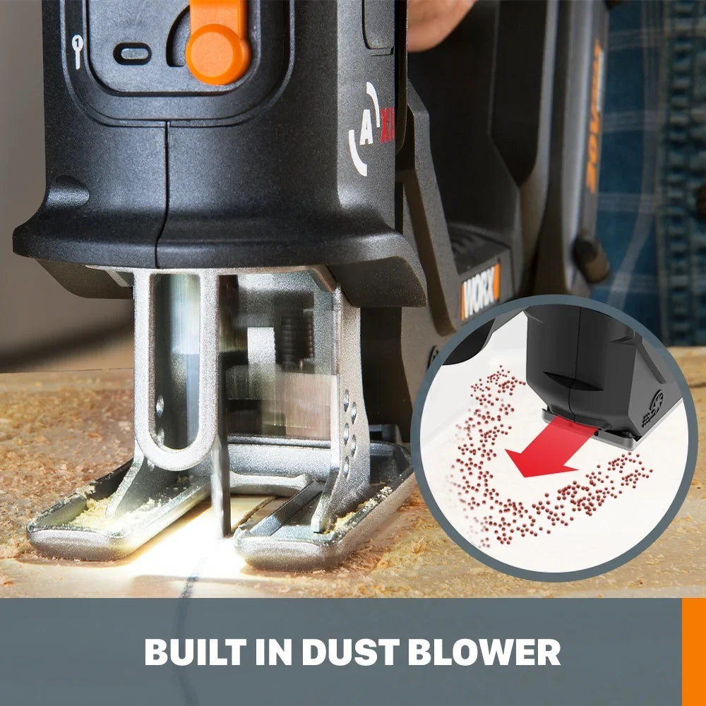 2026 NewWorx WX550L 20V Power Share Axis Cordless Reciprocating & Jig Saw (Battery & Charger Included)