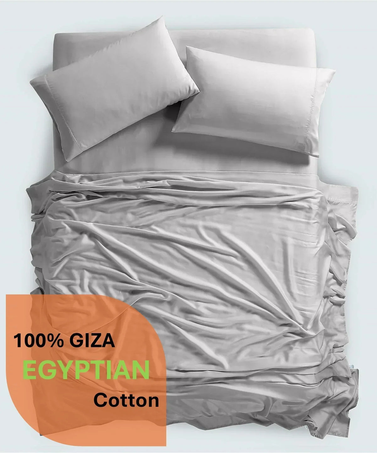 2026 New600 Thread Count, 100% Giza Egyptian Cotton Bedding Set, 4-PC Sheets Set, 15 Inch Deep Pocket of Fitted Sheet, Soft Sateen Weave Breathable - Black, Twin