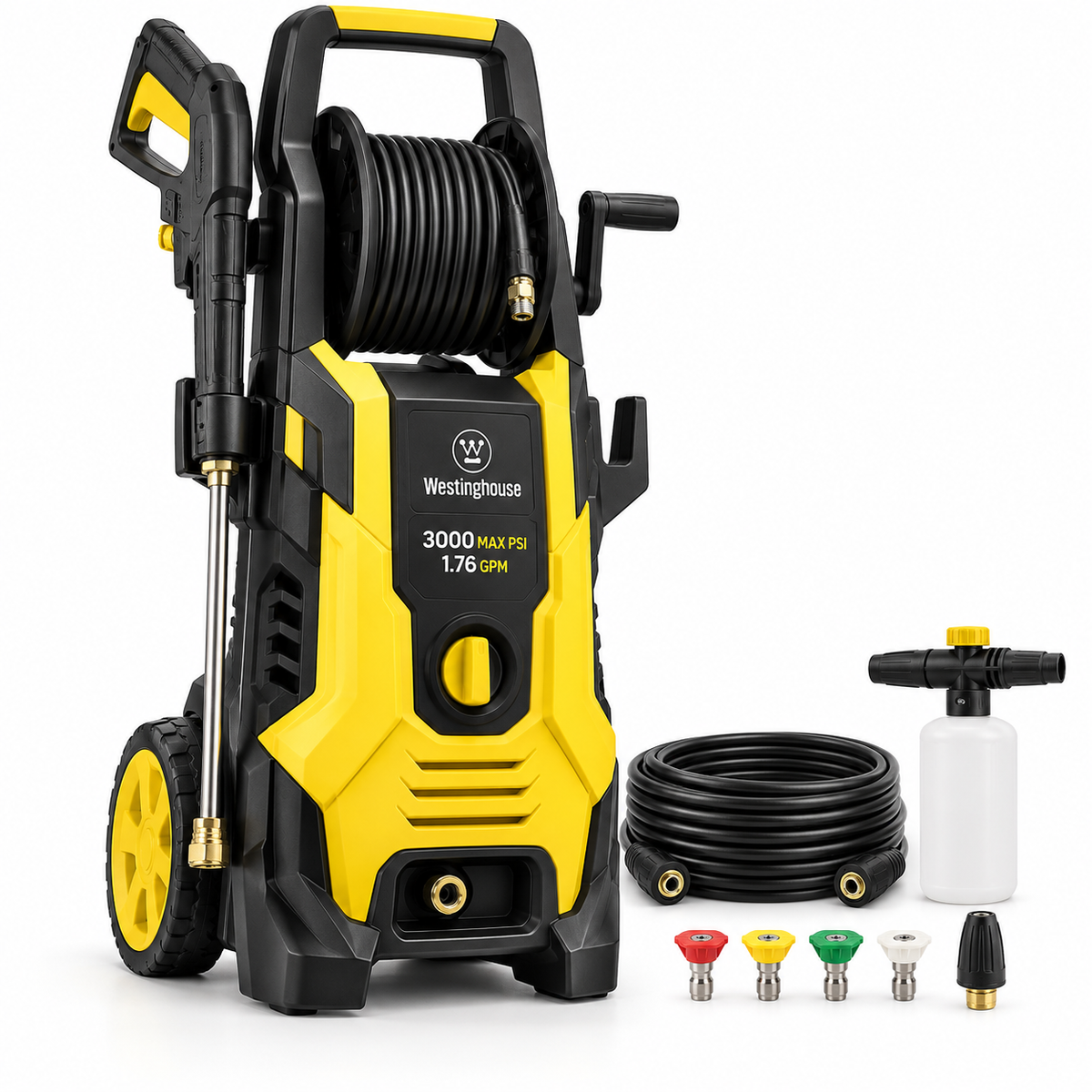 Westinghouse 3,000 Max PSI 1.76 GPM 13A Electric Cold Water Pressure Washer with 5 Nozzles & Soap Tank