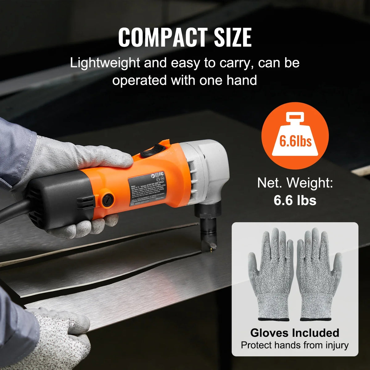 2026 NewKFFKFF Sheet Metal Nibbler, 550W Powerful 2200 RPM High Speed, 360 Degree Rotation Electric Nibbler Metal Cutter
