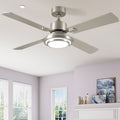 2026 NewDextrus 52'' Ceiling Fan with Light and Remote Control, 6 Speeds, 5 Timer Settings, and Dual-Finish Blades (Nickel)