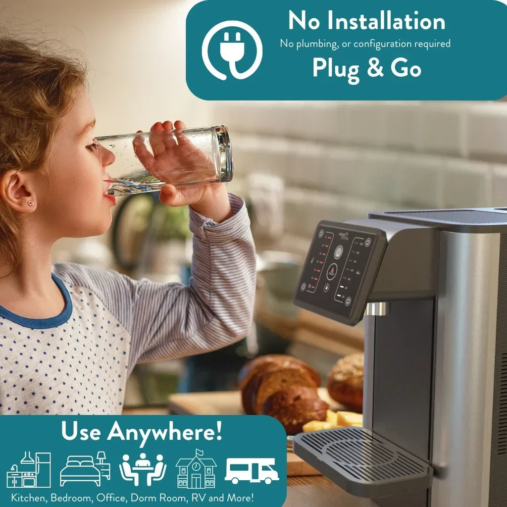 2026 NewAqua Optima Countertop Instant Hot & Cold Filtered Water Dispenser, Bottleless Water Cooler, Auto Dispense, No Installation Required
