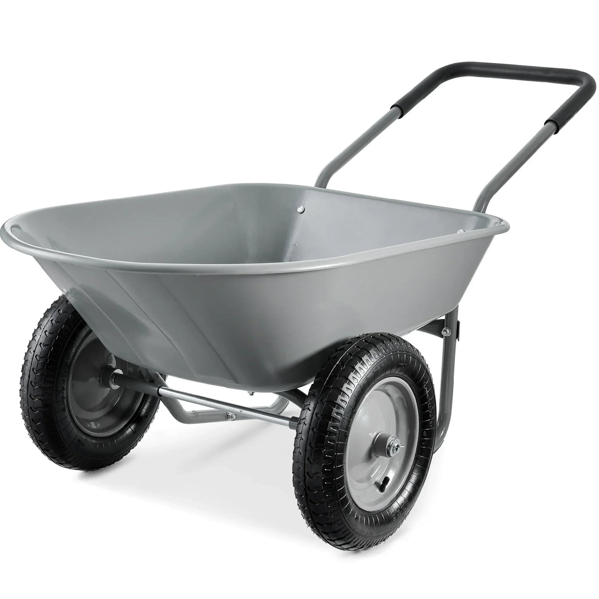 2026 NewBest Choice Products Dual-Wheel Home Wheelbarrow Yard Garden Cart for Lawn, Construction - Green