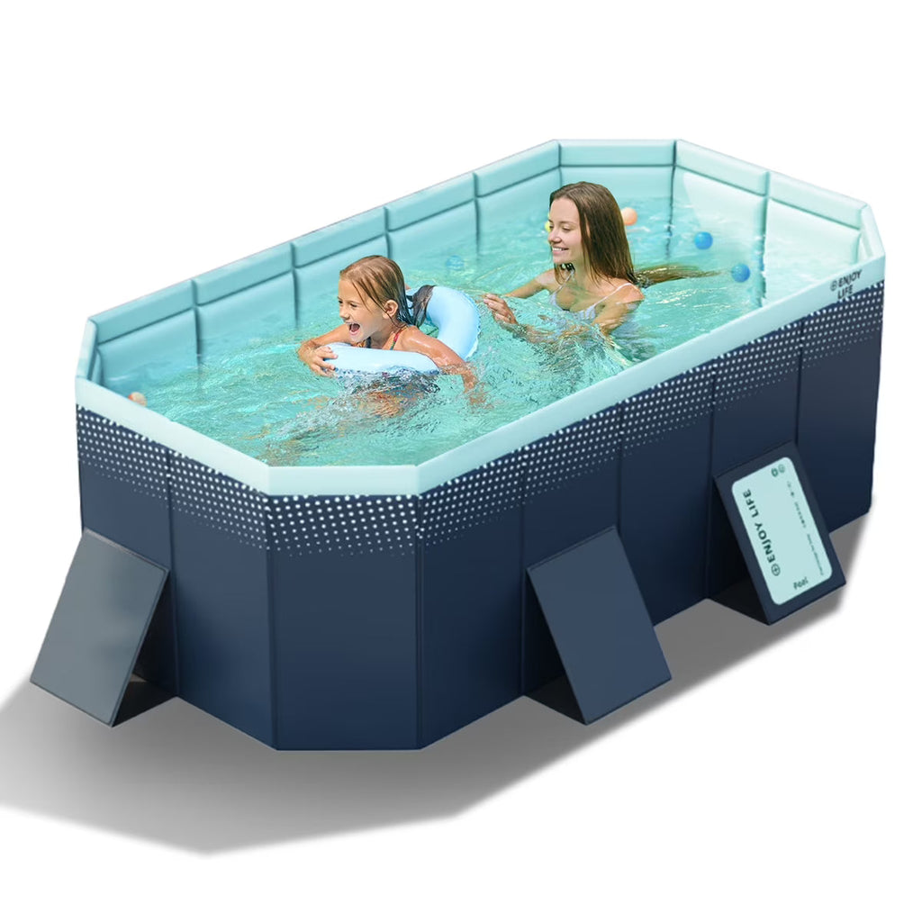 2026 NewFoldable Swimming Pool, Large Non-Inflatable Outdoor Pools for Kids Adults Above Ground Pools, 116in