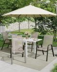 2026 NewAtaucjin Stackable Dining Chairs Set of 4, High-Back Patio Dining Chairs Set, Outdoor Chairs with Textilene Fabric & Metal Frame for Lawn Backyard