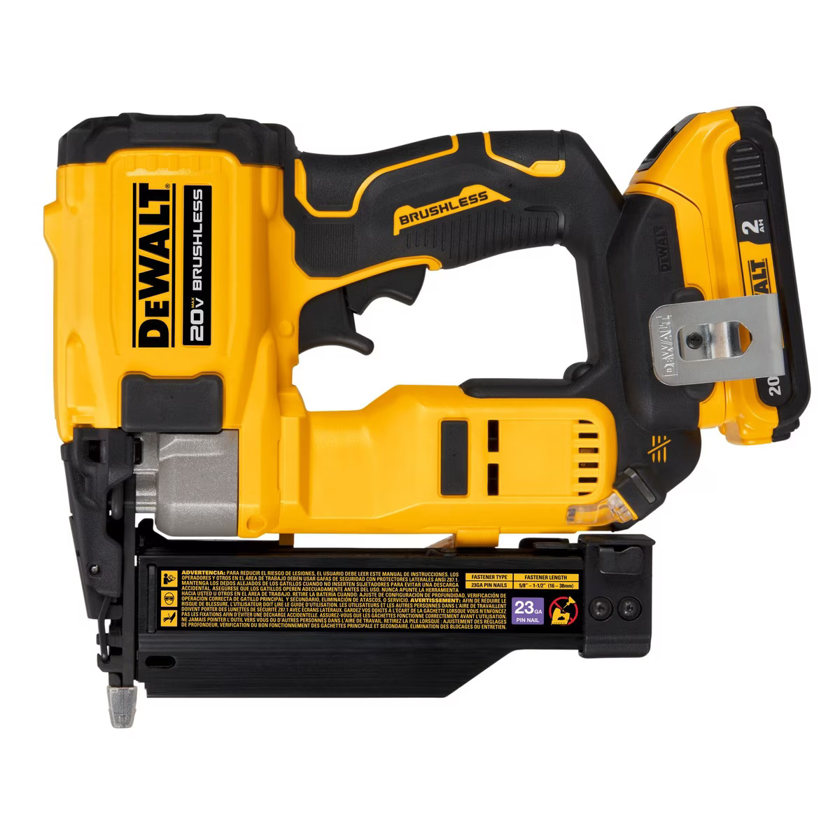 2026 NewDeWalt DCN623D1 20-Volt MAX Atomic Compact Cordless Pin Nailer Kit, Brushless Motor, 23 Gauge, Battery - Quantity 1