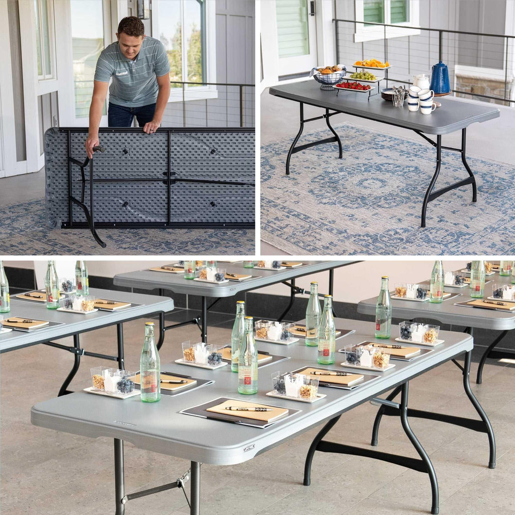 Lifetime 6 Foot Rectangle Folding Table, Indoor/Outdoor Commercial Grade, Black (280350)