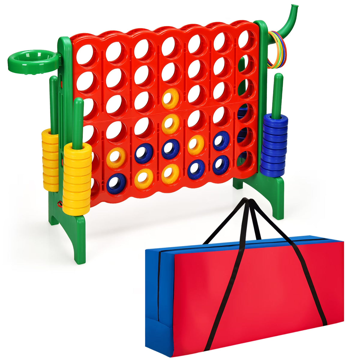 2026 NewCostway Giant 4 in A Row Jumbo 4-to-Score Game Set W/Storage Carrying Bag for Kids Adult