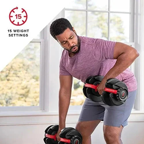2026 NewBowflex SelectTech 552 Adjustable Dumbbells (pair), 2.3–23.8 kg, space-saving home fitness equipment