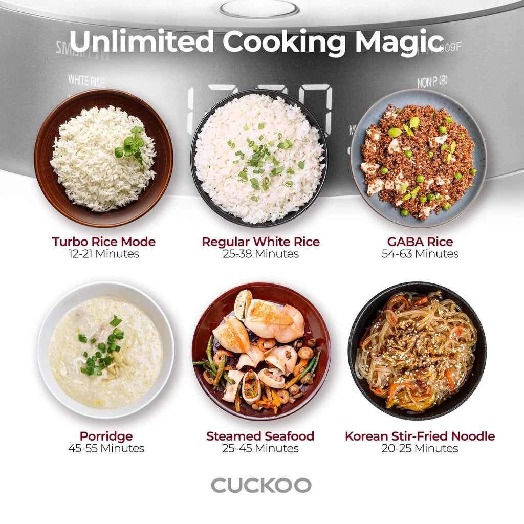 2026 NewCuckoo 10 Cup Dry Induction Heating Twin Pressure Rice Cooker with Micom Logic Tech, Nonstick Pot, Warmer, 25 Menu Modes and Voice Guide in White (CRP-LHTR1009FW)