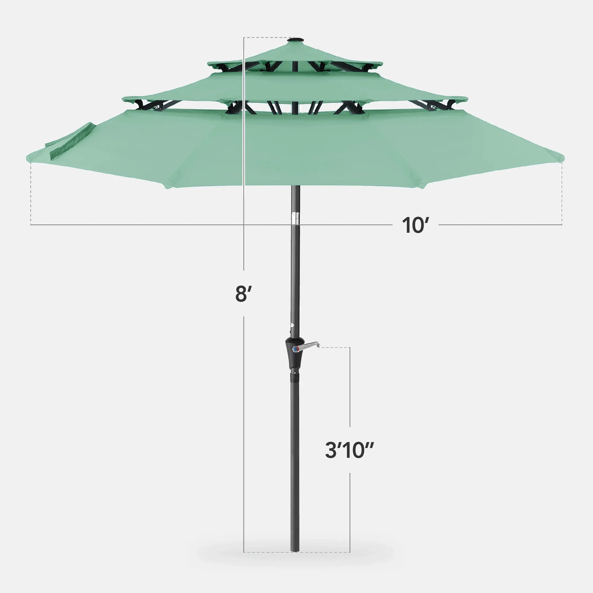 2026 NewBest Choice Products 10ft 3-Tier Patio Umbrella, Market Sun Shade w/ Tilt Adjustment, Easy Crank - Red