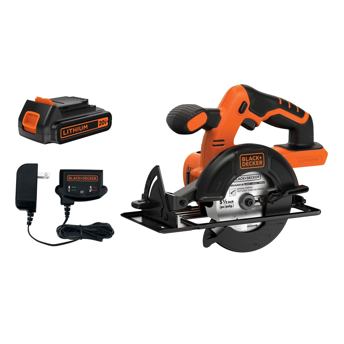 2026 New BLACK+DECKER 20V MAX* POWERCONNECT 5-1/2 in. Cordless Circular Saw, Tool Only, (BDCCS20B)